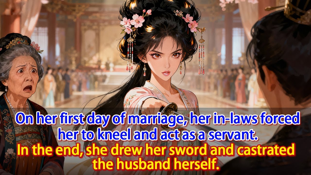 On her first day of marriage, her in-laws forced her to kneel, and she drew her sword in response.