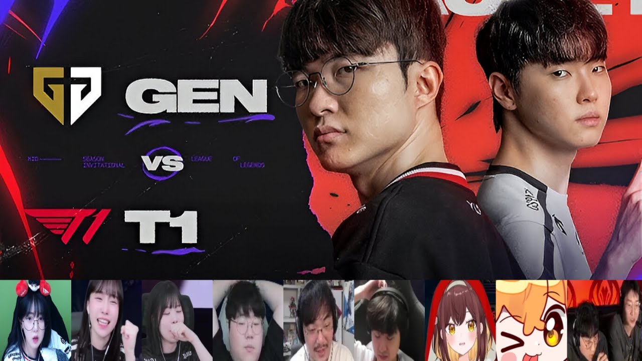 룰러엔딩ㄷㄷㅣT1 vs GEN 중요장면 스트리머 반응 모음 | 07.10 | MSI 2025
