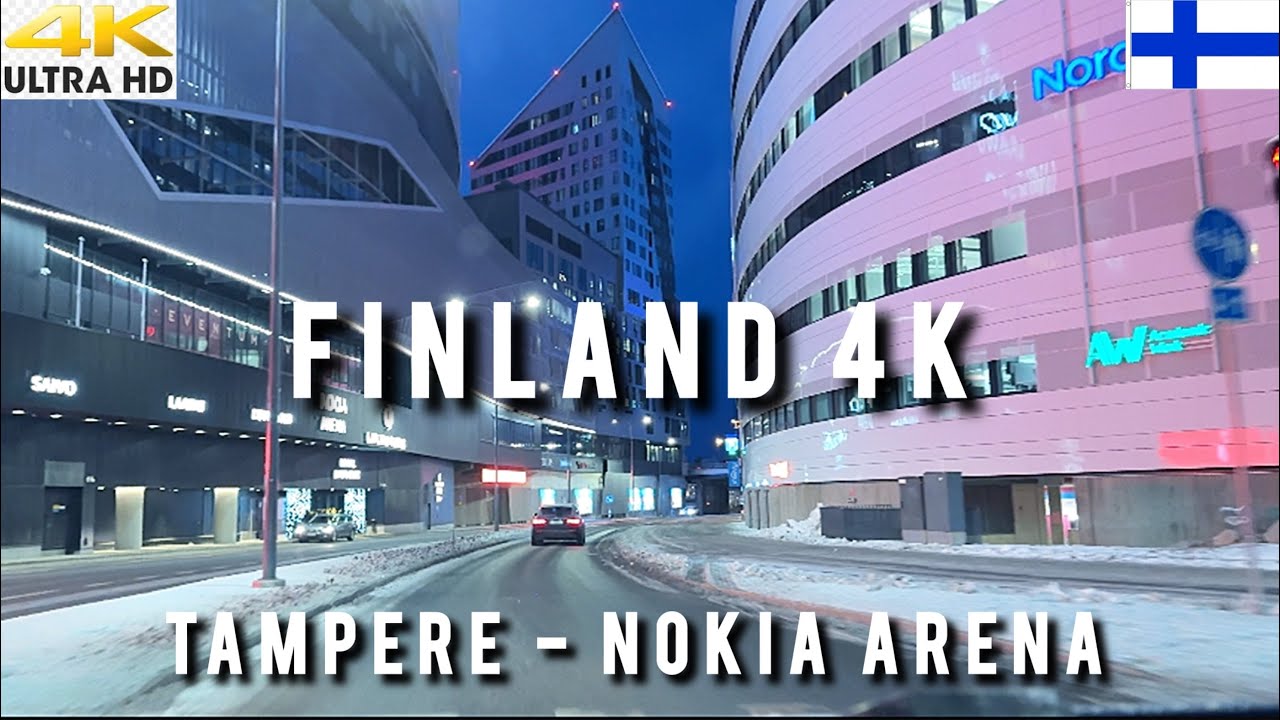 TAMPERE 🇫🇮 FINLAND WINTER DRIVING TOUR IN THE SNOW - NOKIA ARENA 2025 4K/ HDR