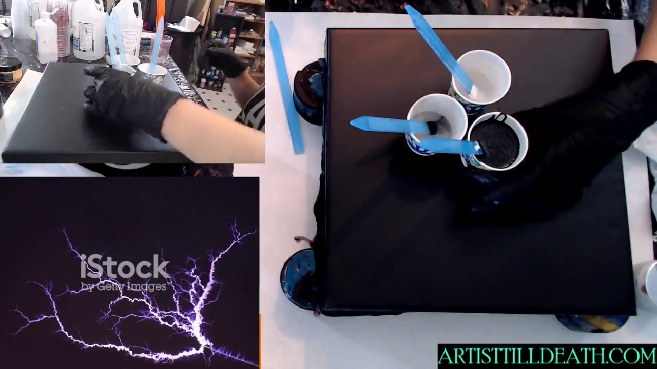 Painting Lightning with Resin??????? using SCC Art Coat and THAT Black