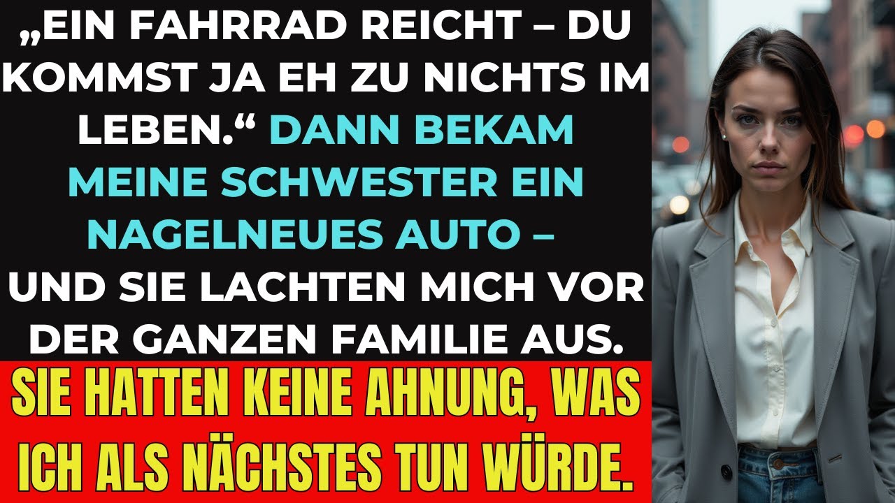 🟩 Finaler Titel: → Sie bekam ein Auto, ich ein rostiges Fahrrad – bis ich ALLES änderte