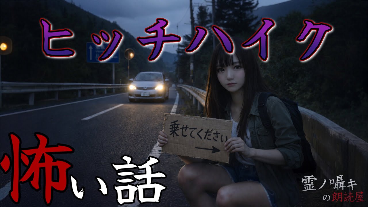 [怪談朗読] ヒッチハイクであった怖い話 「ヒッチハイクを拾いたい」 「夏休みのヒッチハイク」 （2話詰め合わせ） 作業用BGM/睡眠導入