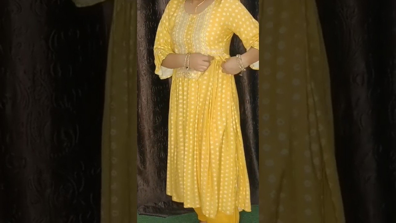 side pleated kurti with naira cut #naira #trendingfashion #latestfashion #stitchingideas #partywear