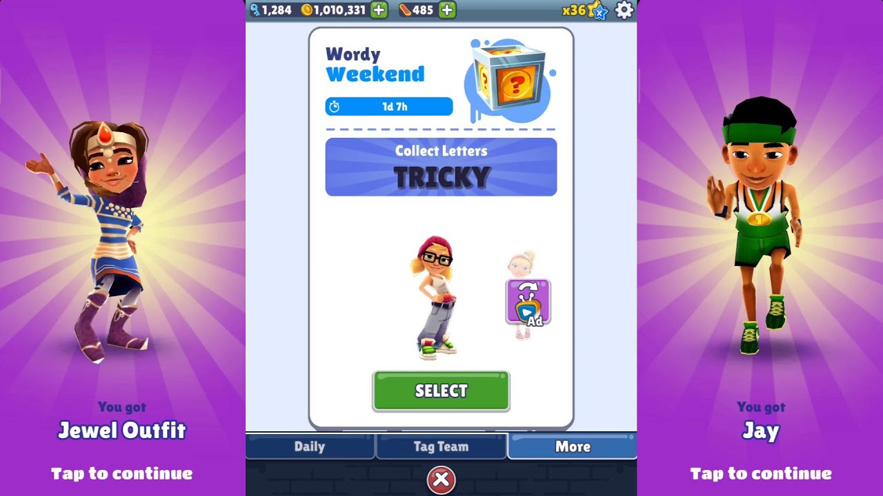 Subway Surfers Tricky vs Amira Jewel Outfit vs Jay Vancouver 2022