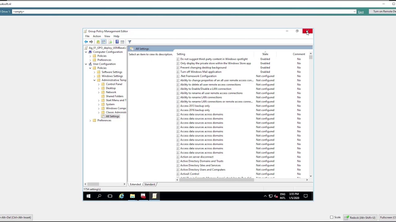 CEM - Windows 10 Modern Management of Group Policy Objects (GPO) with a Unified Endpoint Management