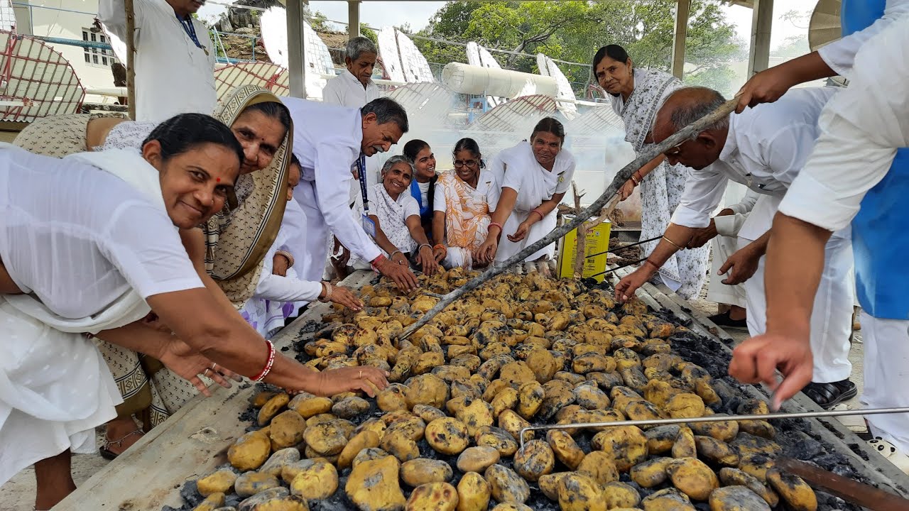 Dal-baati-choorma special dish making in Gyan Sarovar_ ft. BK Rohit Bhai ji। Mount Abu