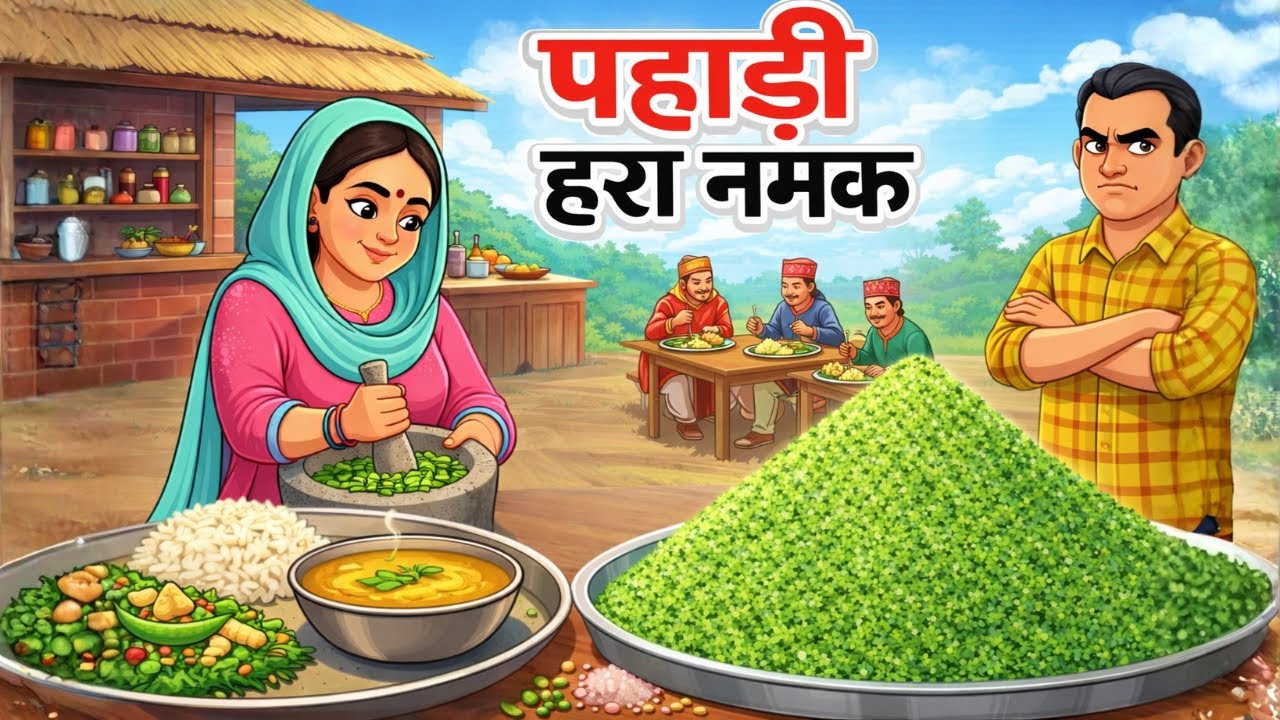 पहाड़ों का मशहूर हरा नमक और थेचवानी थाली | मेहनत vs लालच की सच्ची कहानी