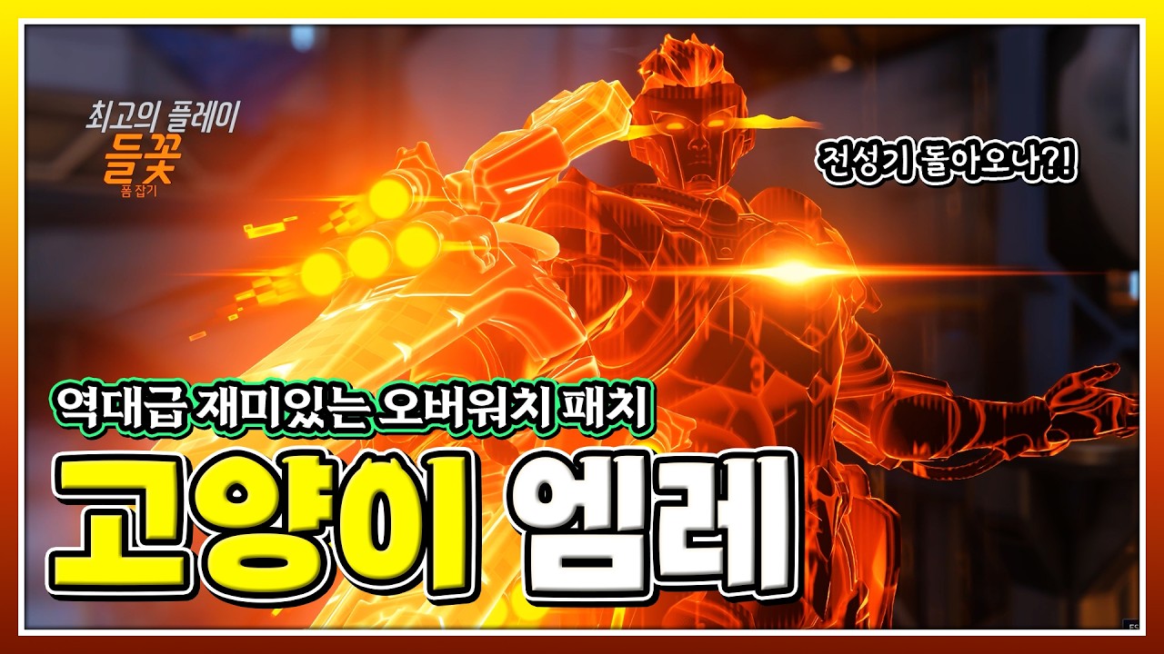 현재 오버워치 패치 역대급 재미있음 ㅋㅋ 고양이 엠레 짱쎄요~!