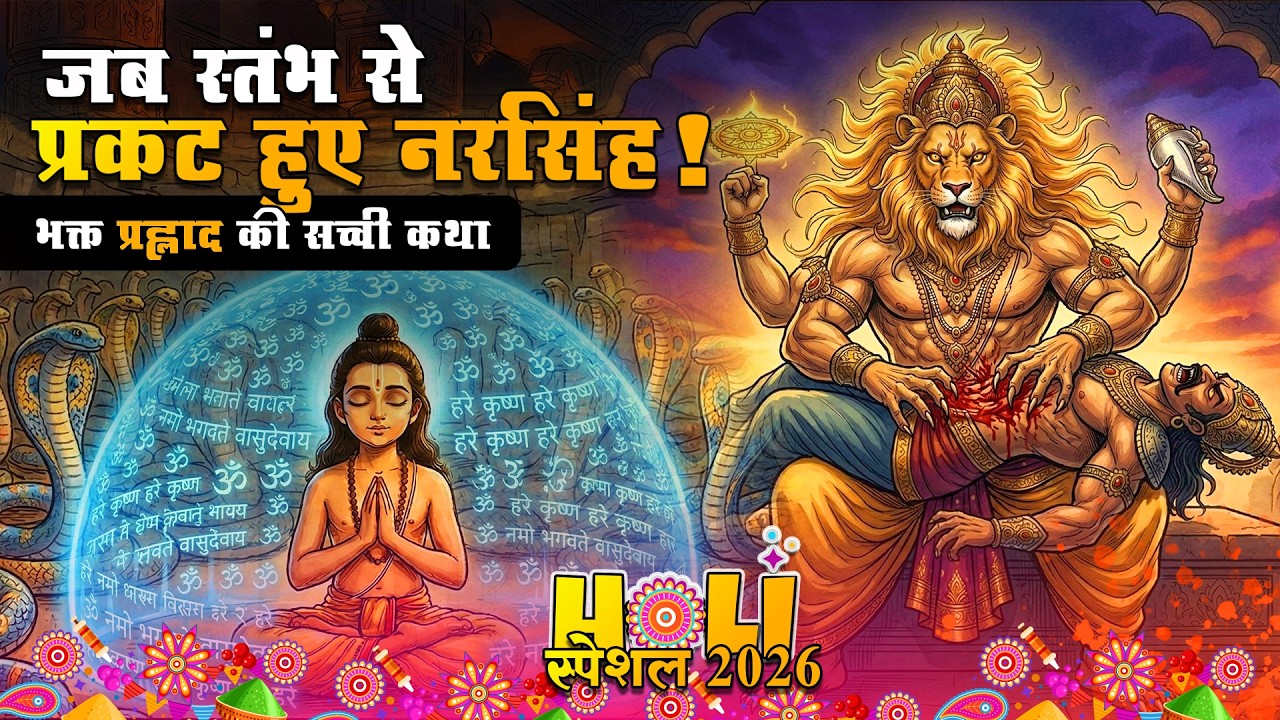 होलिका दहन की सच्ची कथा | Holika Dahan Ki Kahani | Bhakt Prahlad & Narsingh Avatar Story, Holi 2026