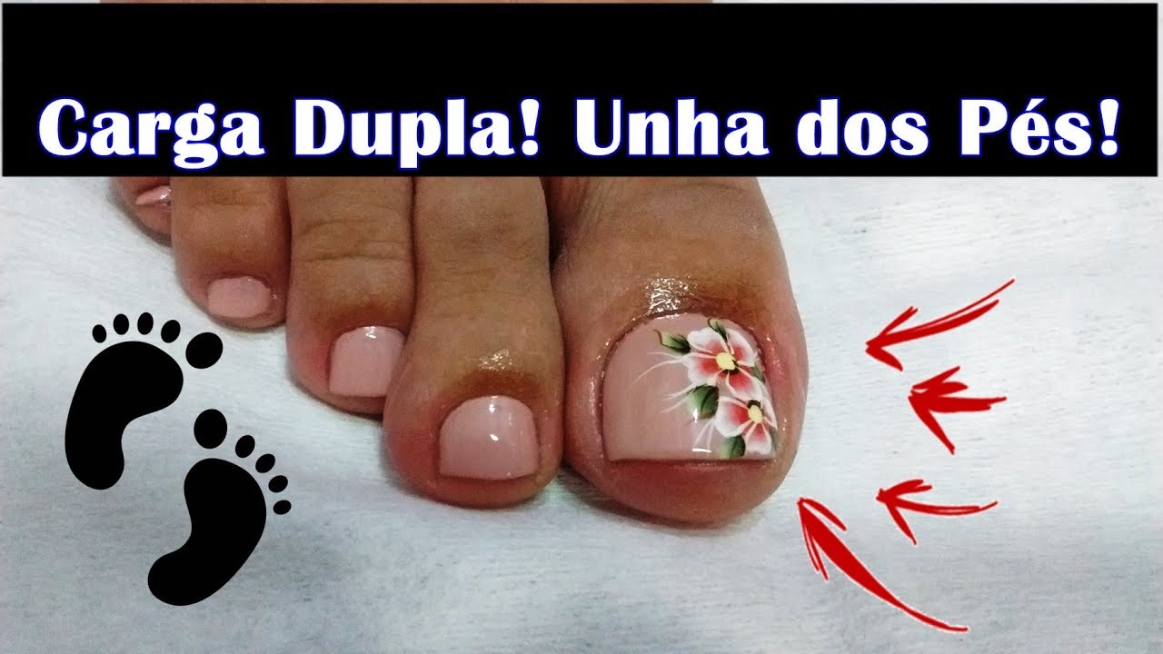 FLOR EM CARGA DUPLA FÁCIL (UNHA DOS PÉS)
