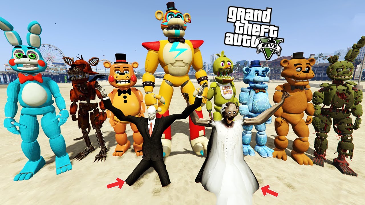 FİVE NİGHT AT FREDDY'S SLENDERMAN VE GRANNY YAKALADI - GTA 5