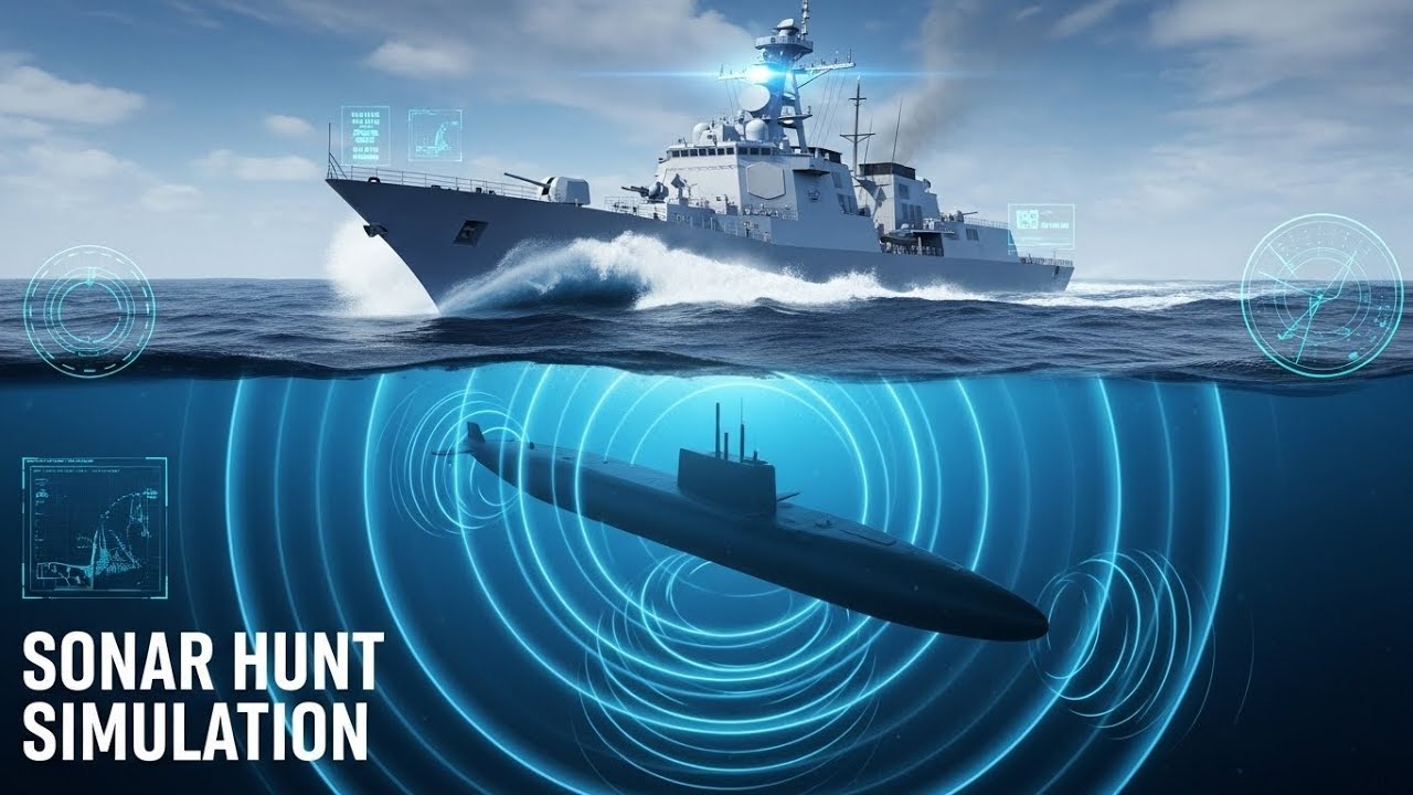 🔥 How a US Destroyer Locates China’s Type 095 Submarine – Sonar Battle Simulation ⚔️