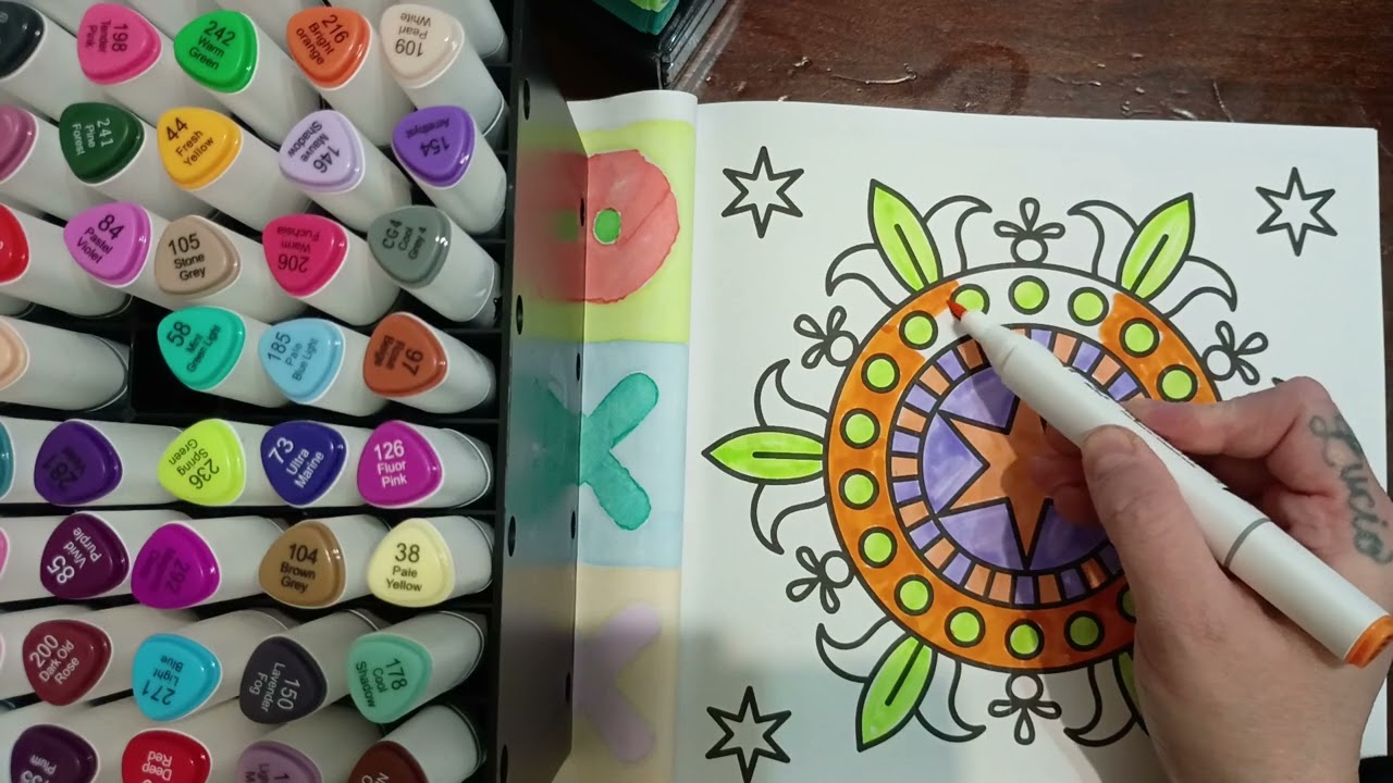ASMR coloring Mandala relax 💞 color with me please subscribe to channel ✏️