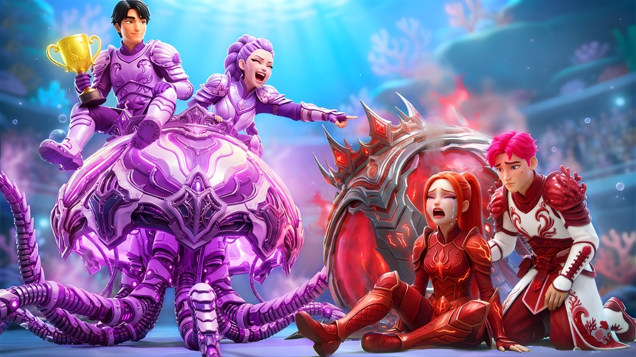 Violet Family VS Ruby Family: RUMI Gets The Magic Jellyfish Racing Championship - KPOP Demon Hunters
