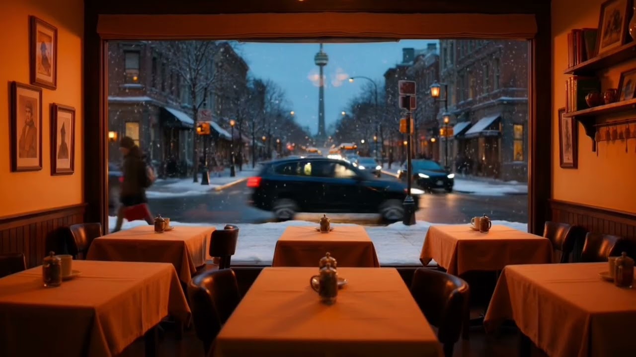 Relaxing jazz background music. Toronto cafes of the 1960s