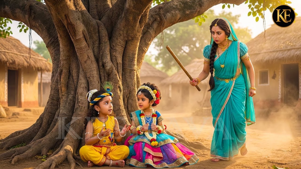 कृष्ण और राधा का छुपकर मिलना | मैया देख हुई क्रोधित ||YMKN || Shree Krishan leela || |