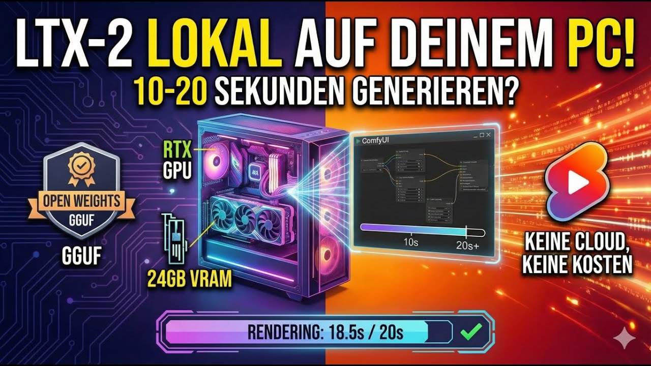 20 Sek. AI-Videos lokal? LTX-2 GGUF Guide für ComfyUI! (Kein Abo nötig)