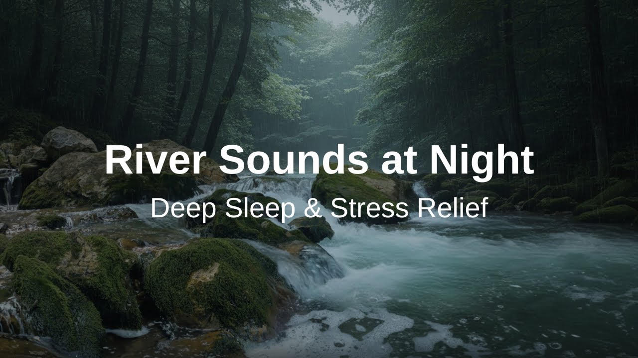 River Sounds at Night 🌙 Deep Sleep, Relaxing Nature Sounds (No Talking)
