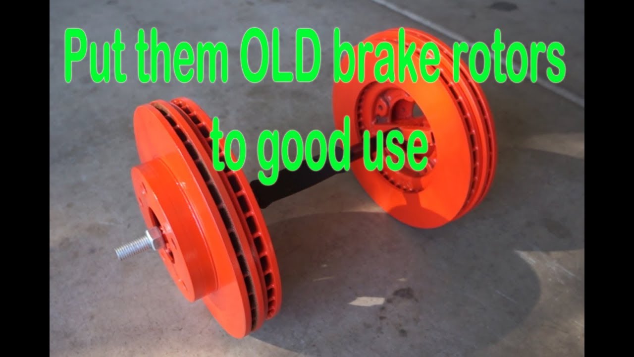 What to do with old brake rotors, turn them to barbells and dumbbells