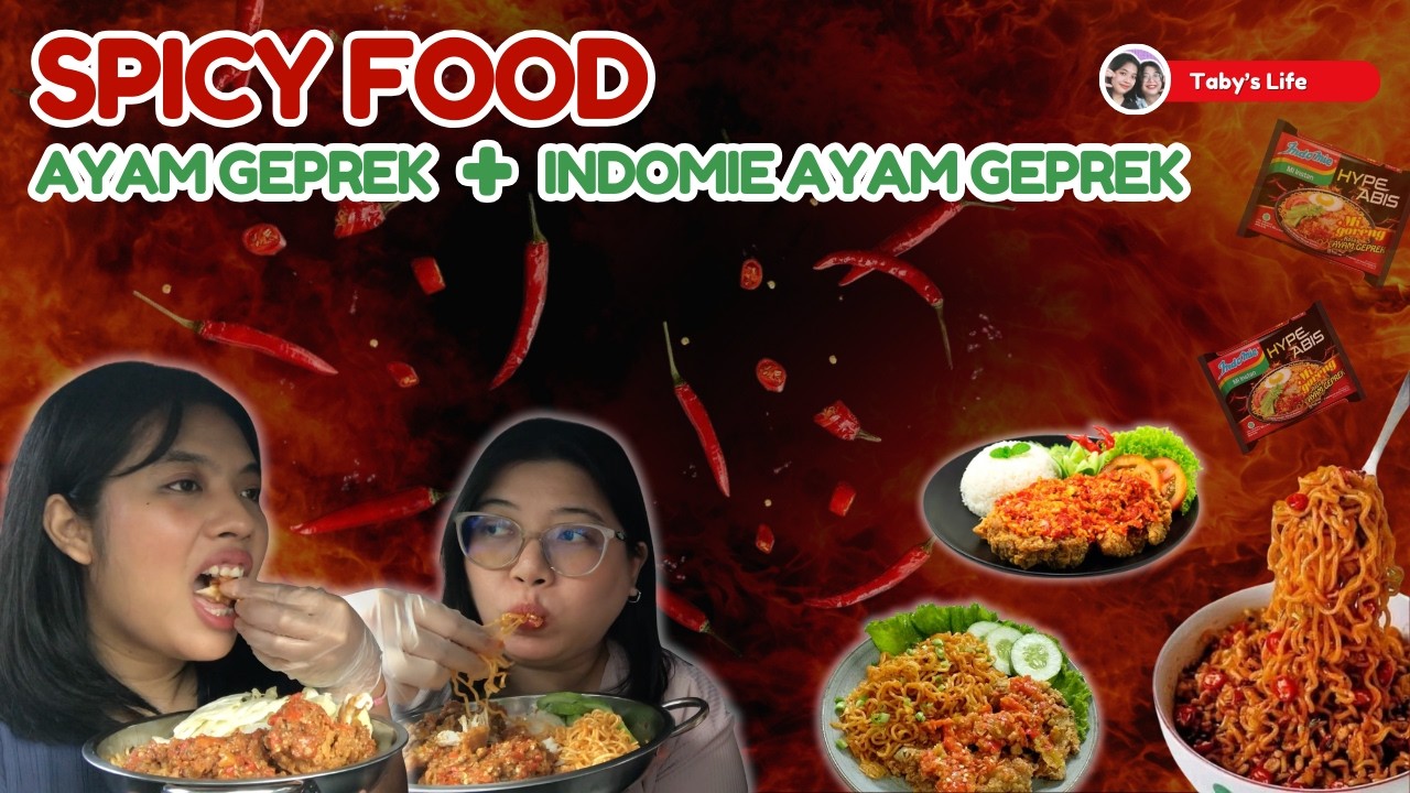MUKBANG AYAM GEPREK + INDOMIE AYAM GEPREK!!! PEDASSS-NYA MEMBARA!! Pedas-nya Bikin Mau Nyerah..