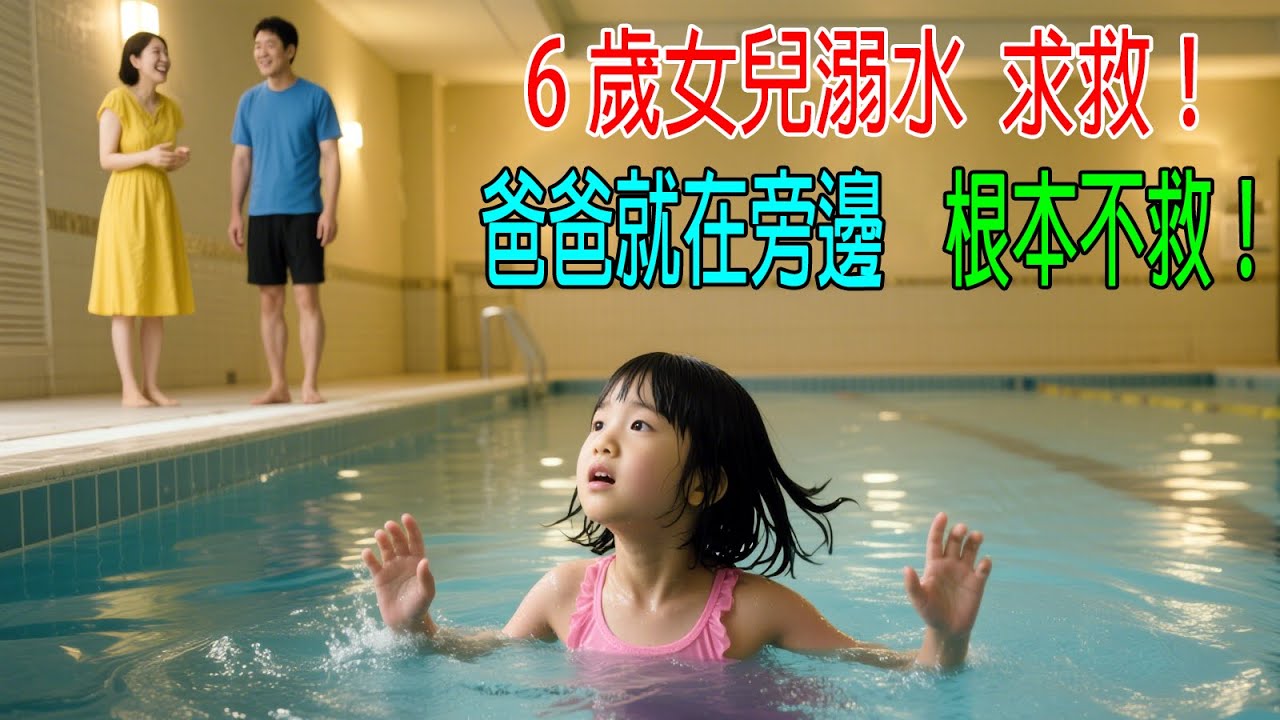 6歲女兒溺水【一直求救】，爸爸就在旁邊，根本不救！