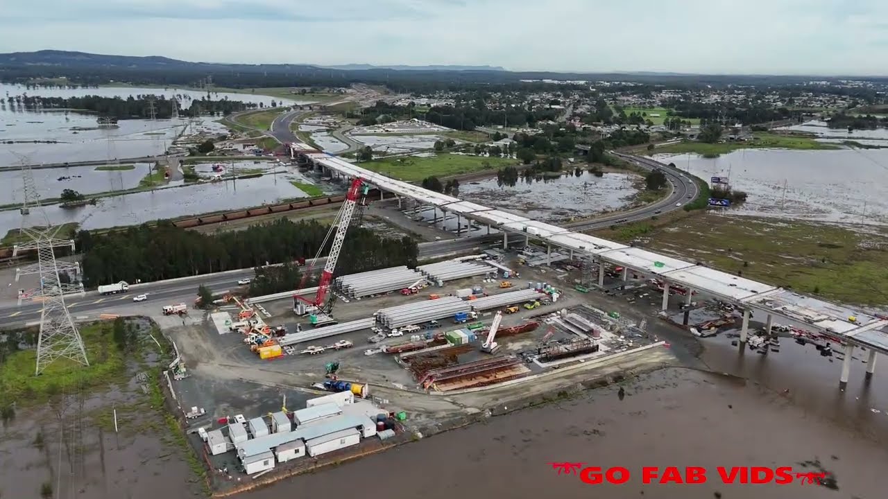 M1 Pacific Motorway extension to Raymond Terrace up date flooding 25 5 25 you got to see it WOW