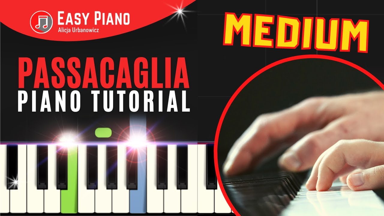 Passacaglia I Handel & Halvorsen I Medium Piano Tutorial Sheet Music with Chords for Beginners SLOW