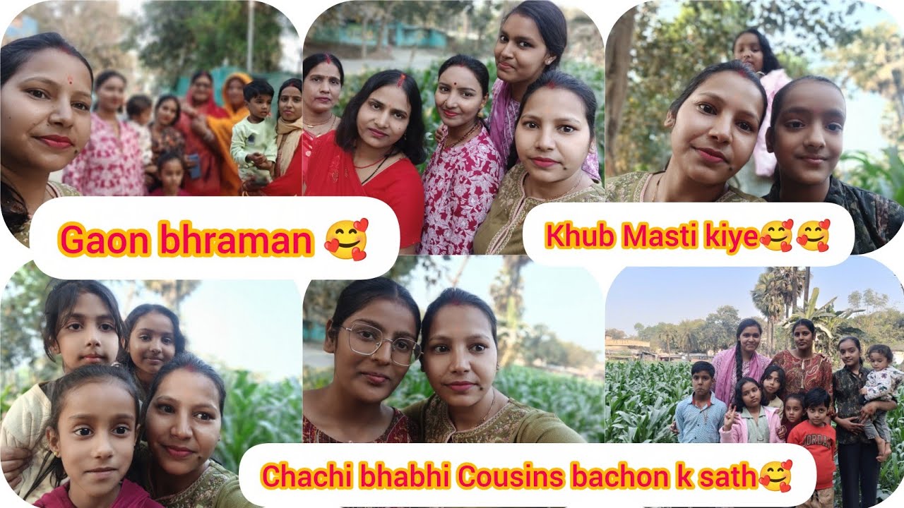 Gaon ghumne m ki Chachi bhabhi Cousins nd bacchon k sath masti🥰#dailyvlogs #trending @snehashivakarn
