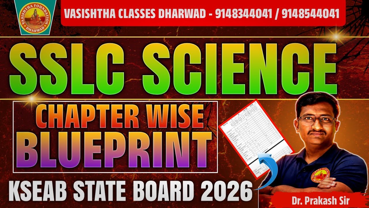 SSLC Science Blueprint || Chapter wise Weightage || KSEAB STATE BOARD 2026 || Class 10th Exam || 