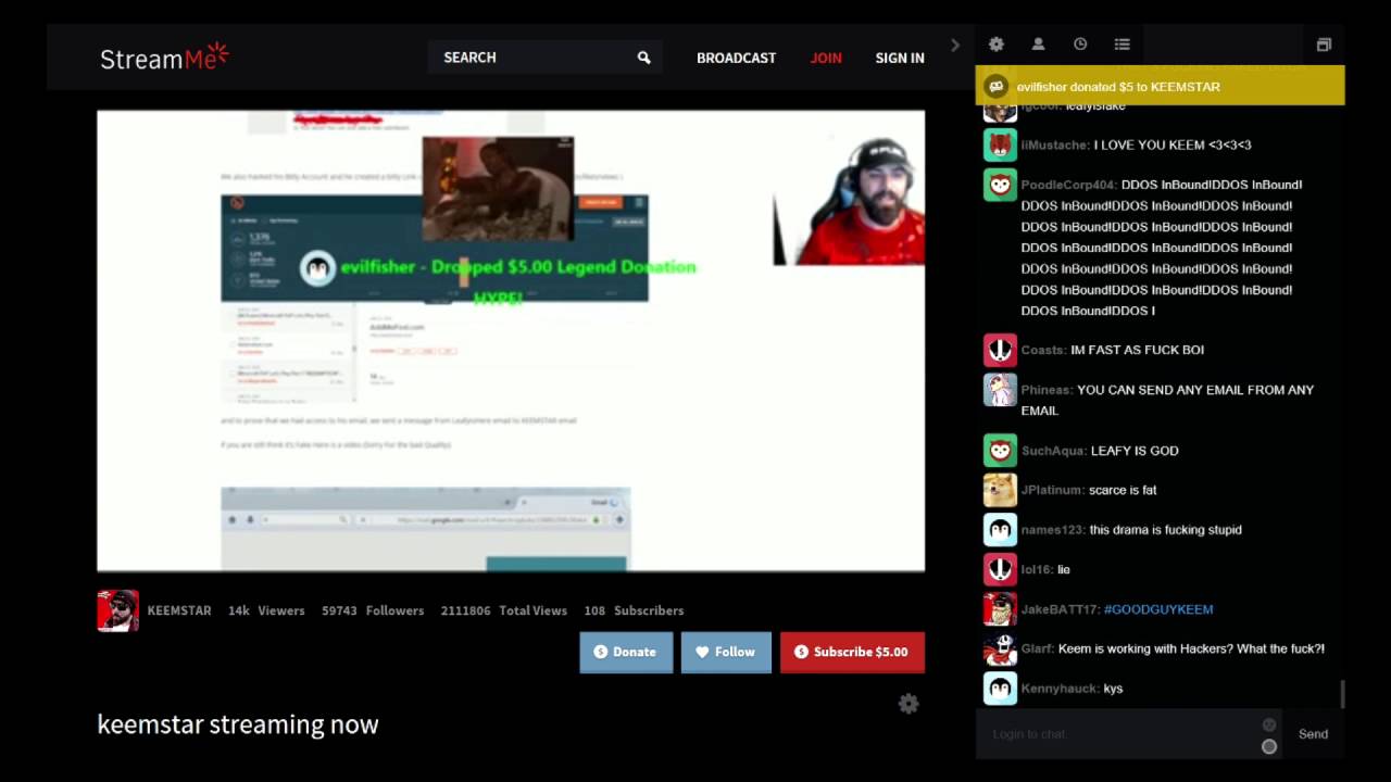 Keemstar 'Exposes' Leafy on Livestream for Subbotting