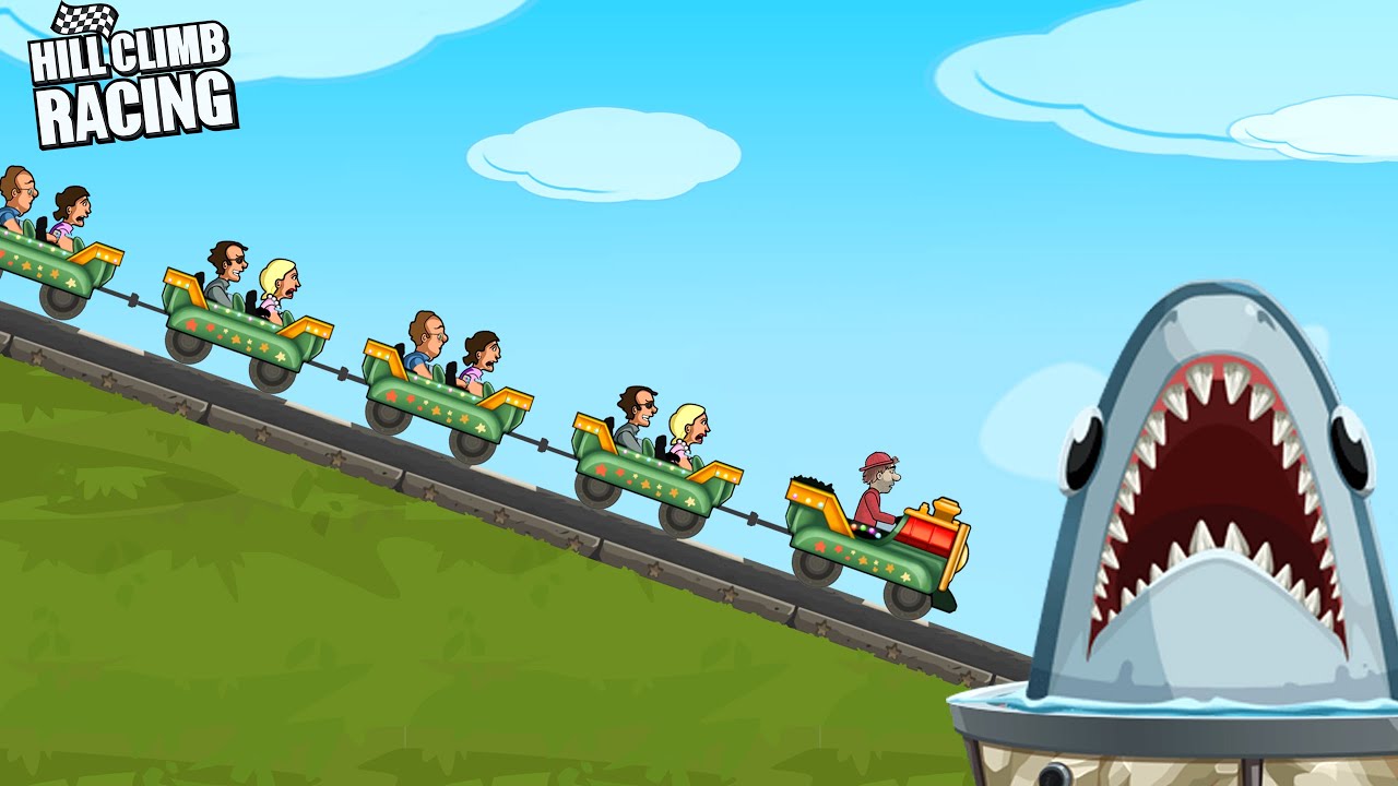 Hill Climb Racing - KIDDIE EXPRESS vs SHARK | Action Hero  Gameplay