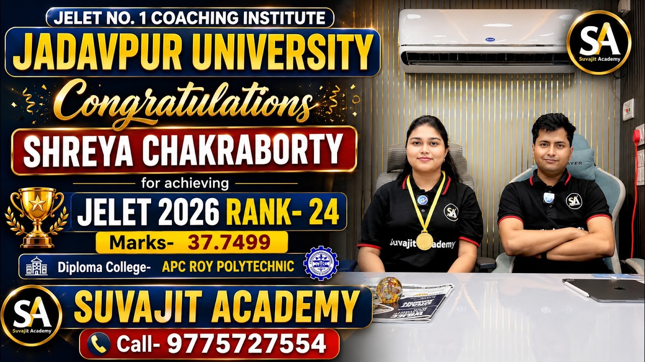 🏆 JELET 2026 Rank 24 Marks 37.7499 | Congratulations Shreya | No.1 JELET Coaching Institute SA