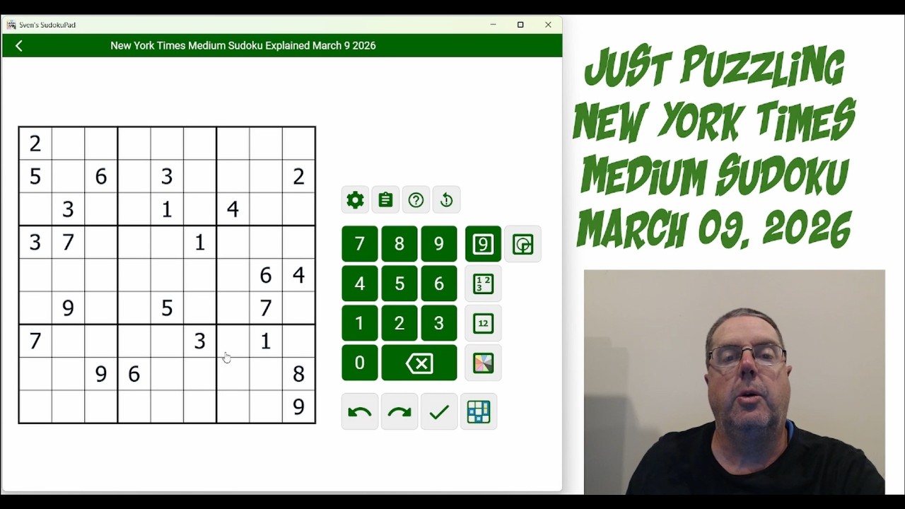 New York Times Medium Sudoku March 9 2026