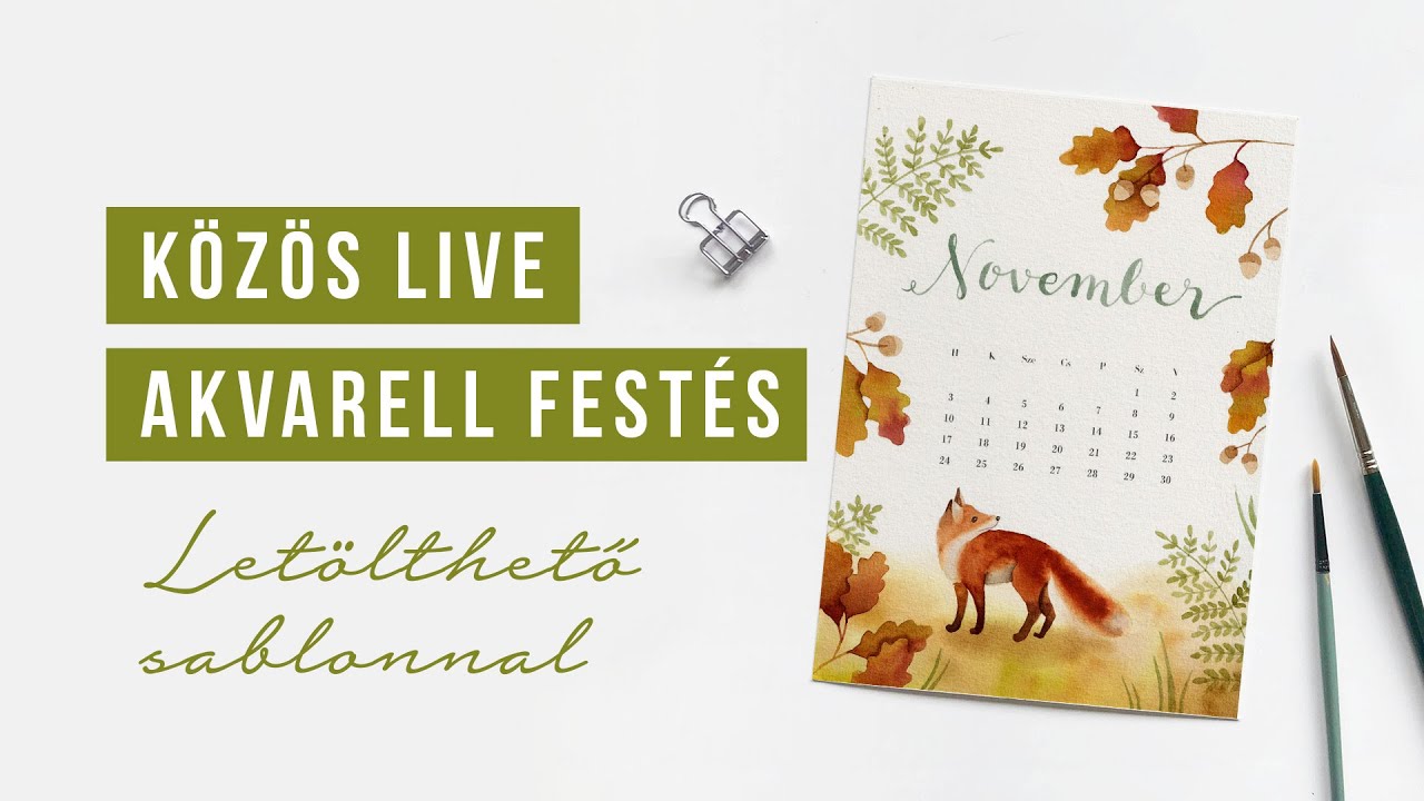 KÖZÖS FESTÉS - November - naptár illusztráció | akvarell festés kezdőknek