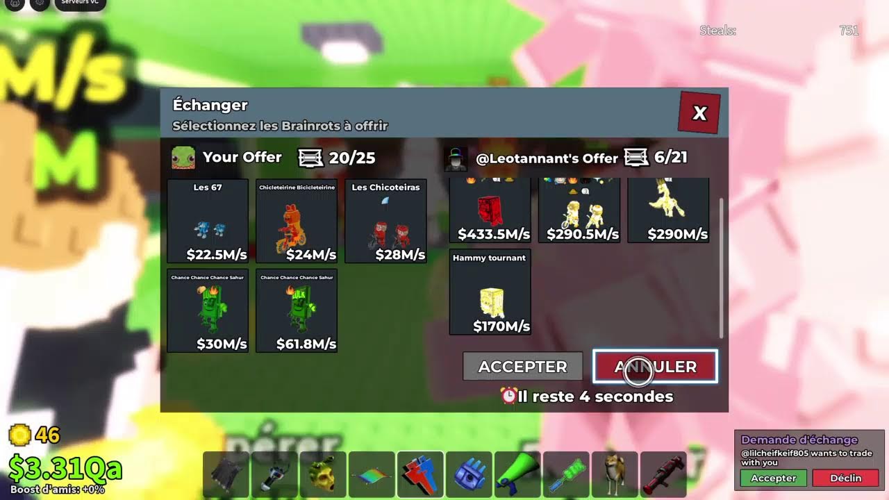 LIVE SAB BRAINROT PR LUCKY Grande / RUSH TOP 100 FR #free #trending #shorts #sab #stp #pourtoi #rblx
