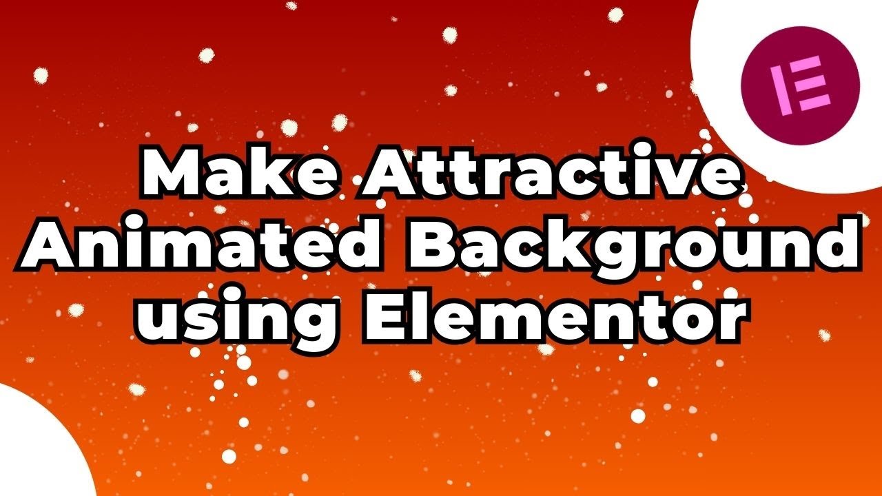 How to create animated background for website || animated banner using elementor