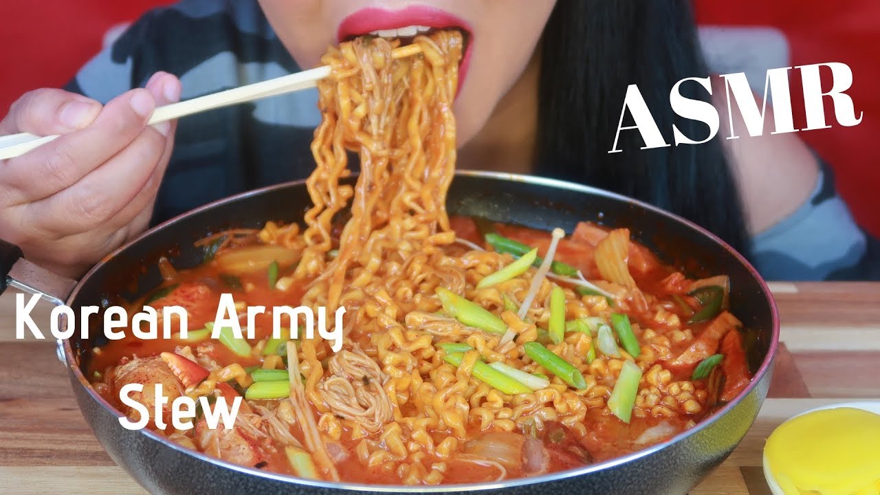 ASMR - Korean Army Stew - Collab W/ GypSea ASMR ( Minimal Talking)