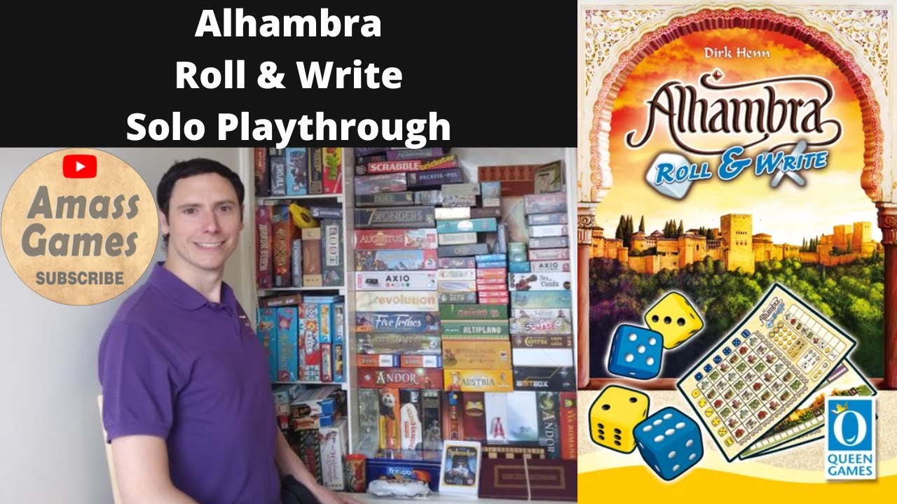 Alhambra: Roll and Write solo playthrough board game Queen Games * AmassGames * Dirk Kenn SdJ reboot