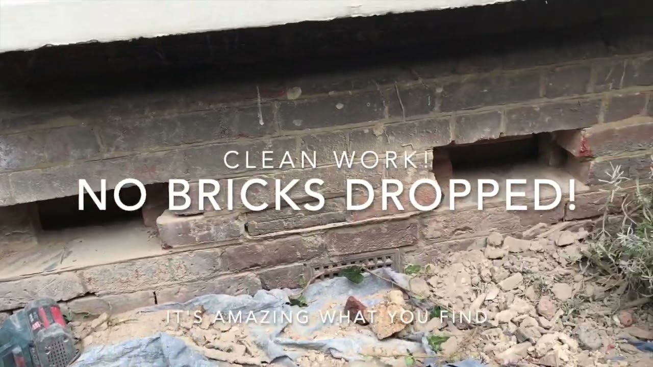 Clear cavities/ replace and repair damaged bricks and repoint using lime mortar.