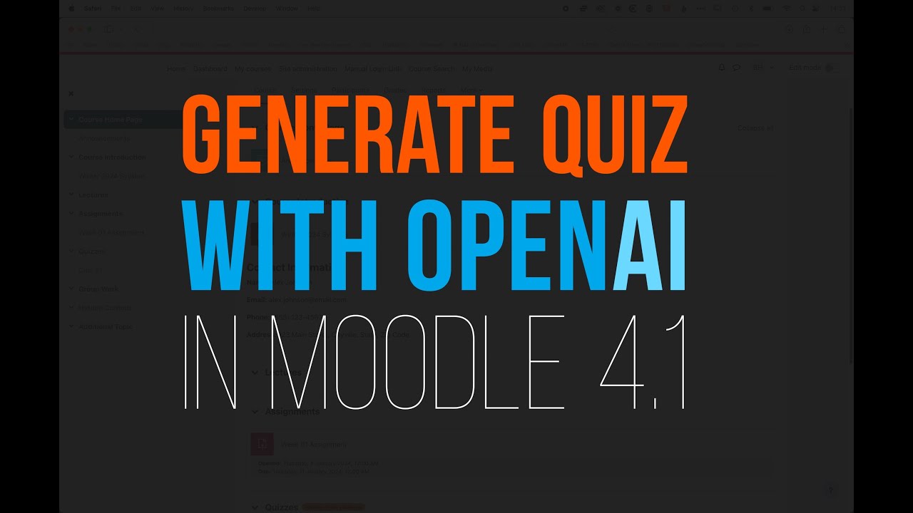 Moodle Tutorial | Use Artificial Intelligence for Quiz Generation
