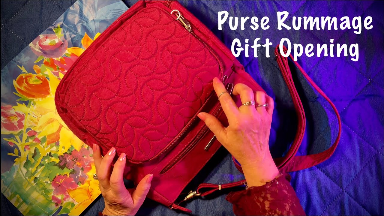 ASMR Opening gifts! (No talking) Beautiful purse rummage! Tissue paper/plastic crinkles/candy!