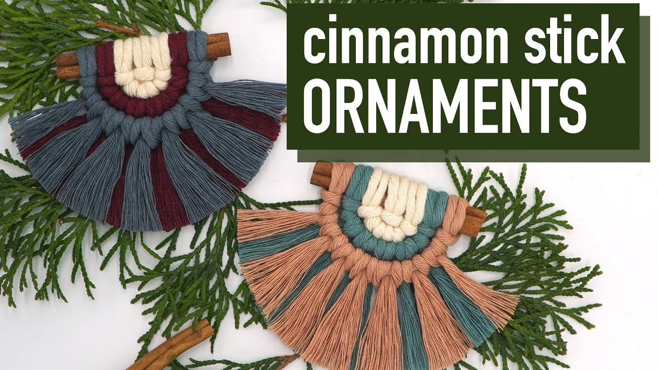 DIY Macrame - Cinnamon Stick Colourful, Semi-Circle/Semi-Lunar Ornaments!