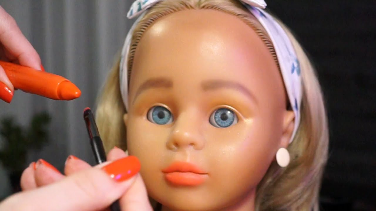 ASMR Glowy Makeup on Mannequin | No Talking