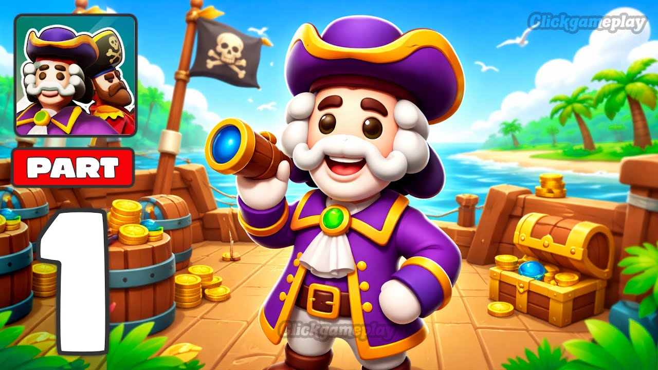 The Lost Pirate: Treasure Hunt - Gameplay Walkthrough Part 1 - Caribbean Sea Pirate (iOS, Android)