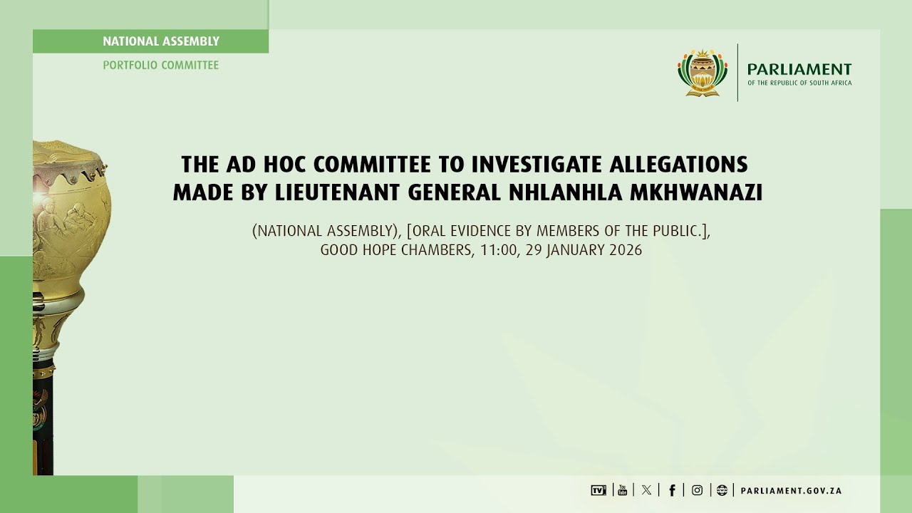 Ad Hoc Committee to Investigate Allegations made by Lieutenant General Mkhwanazi, 29 January 2026
