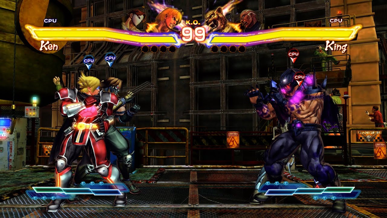 Ken & Vega vs King & Raven! SFxT Fantastic CPU Matchup!