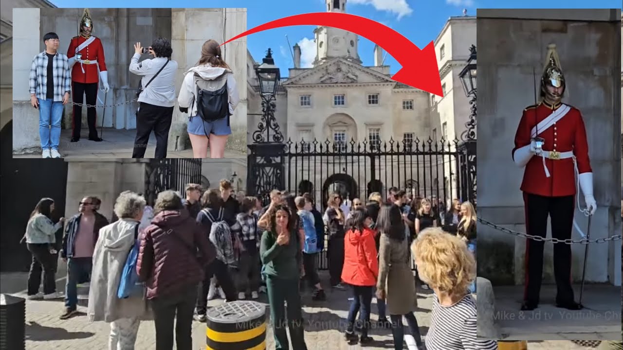 Kings Guard SURPRISES TOURISTS at the Horse Guard with His HEIGHT 7ft Tall! Royal Guard,Kings Guar d