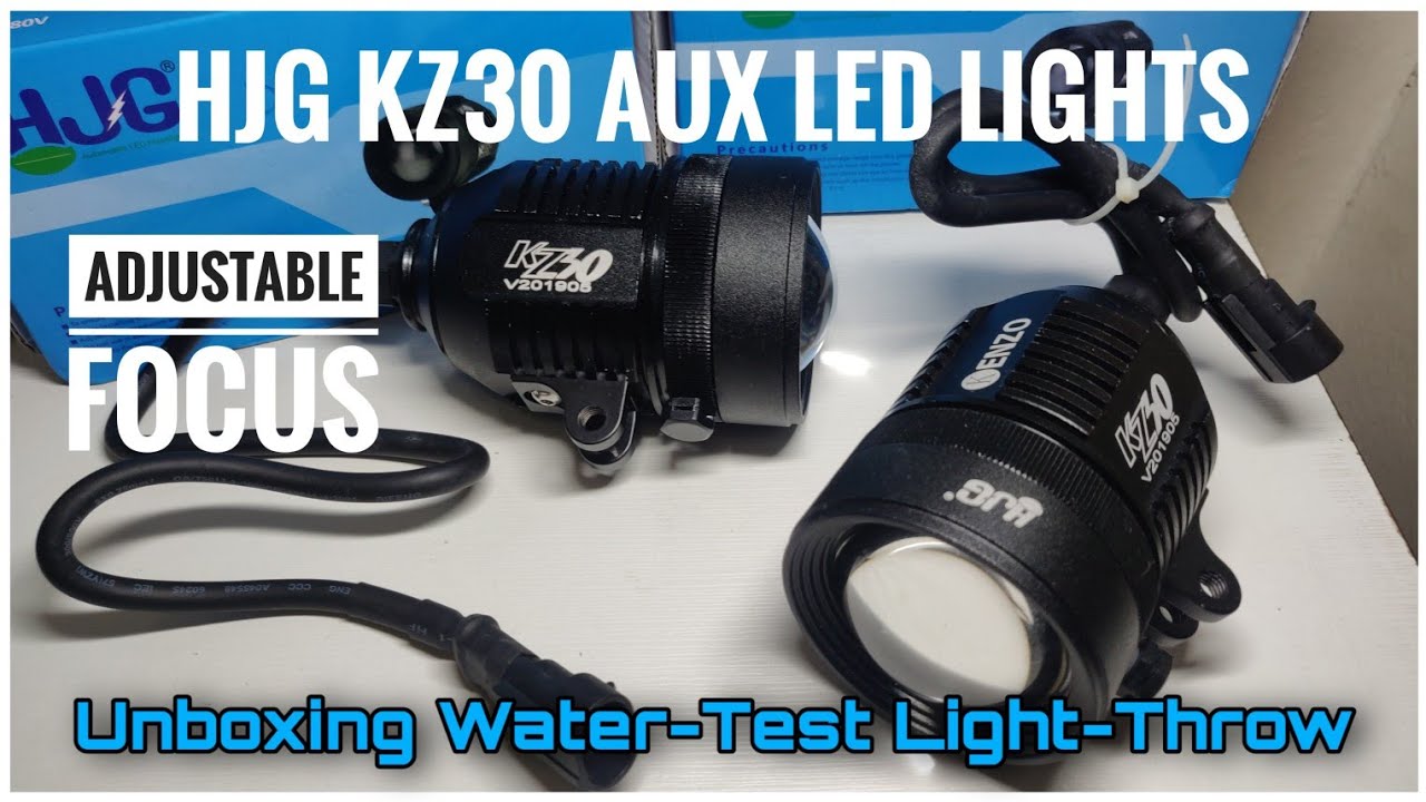 HJG KZ30 Adjustable Lens Universal Fog Aux Lights | Unboxing Water Test Light Throw | DNA VLOGS