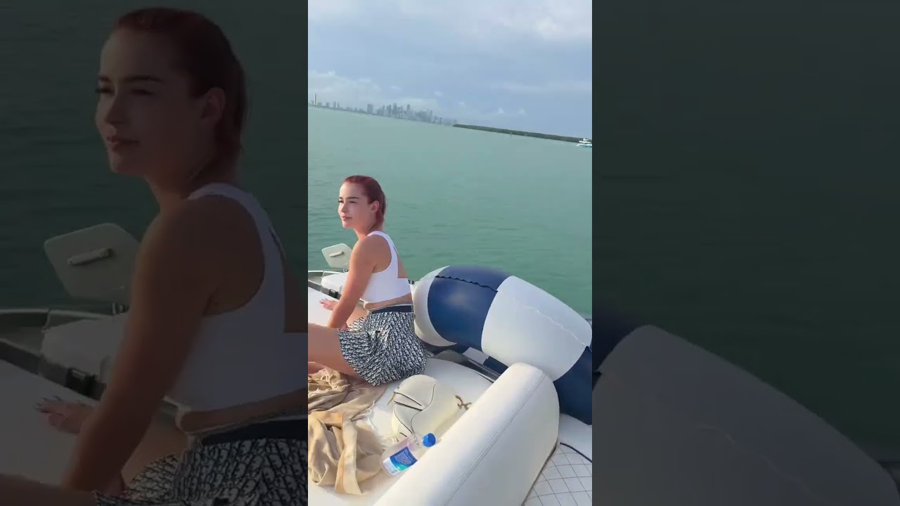 Dan Bilzerian girl enjoying view from yacht