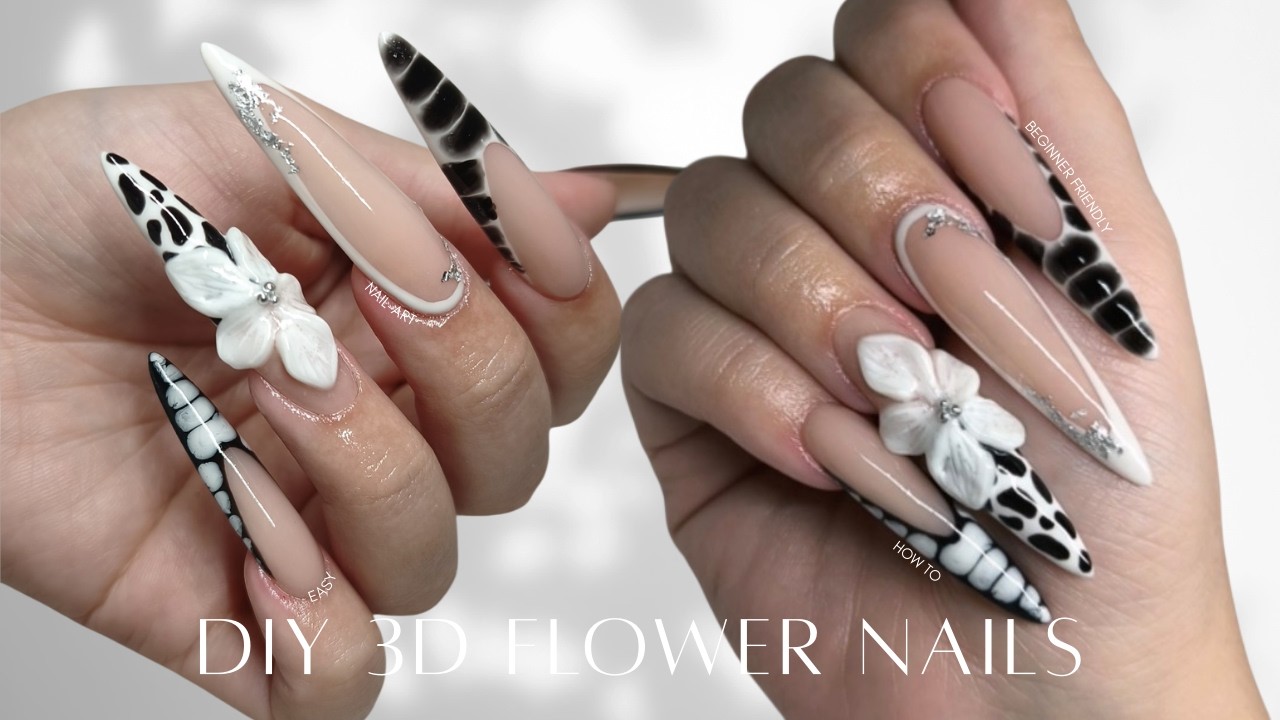 The EASIEST Way to do 3D Flower Nail Art 🌸 (Beginner Friendly)